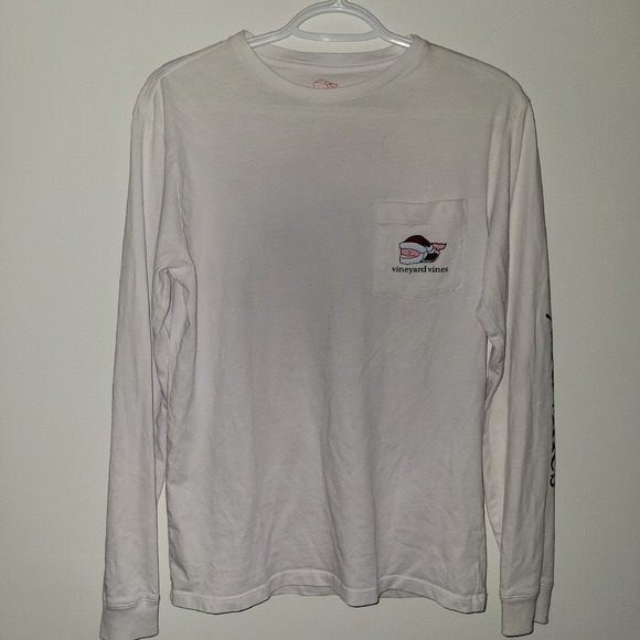 Vineyard Vines Merry Christmas 2017 Long Sleeve Santa Shirt Size XS Extra Small - Picture 2 of 8